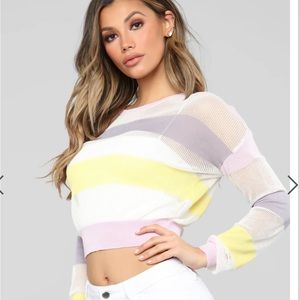 Striped Mesh Fashion Nova Sweater